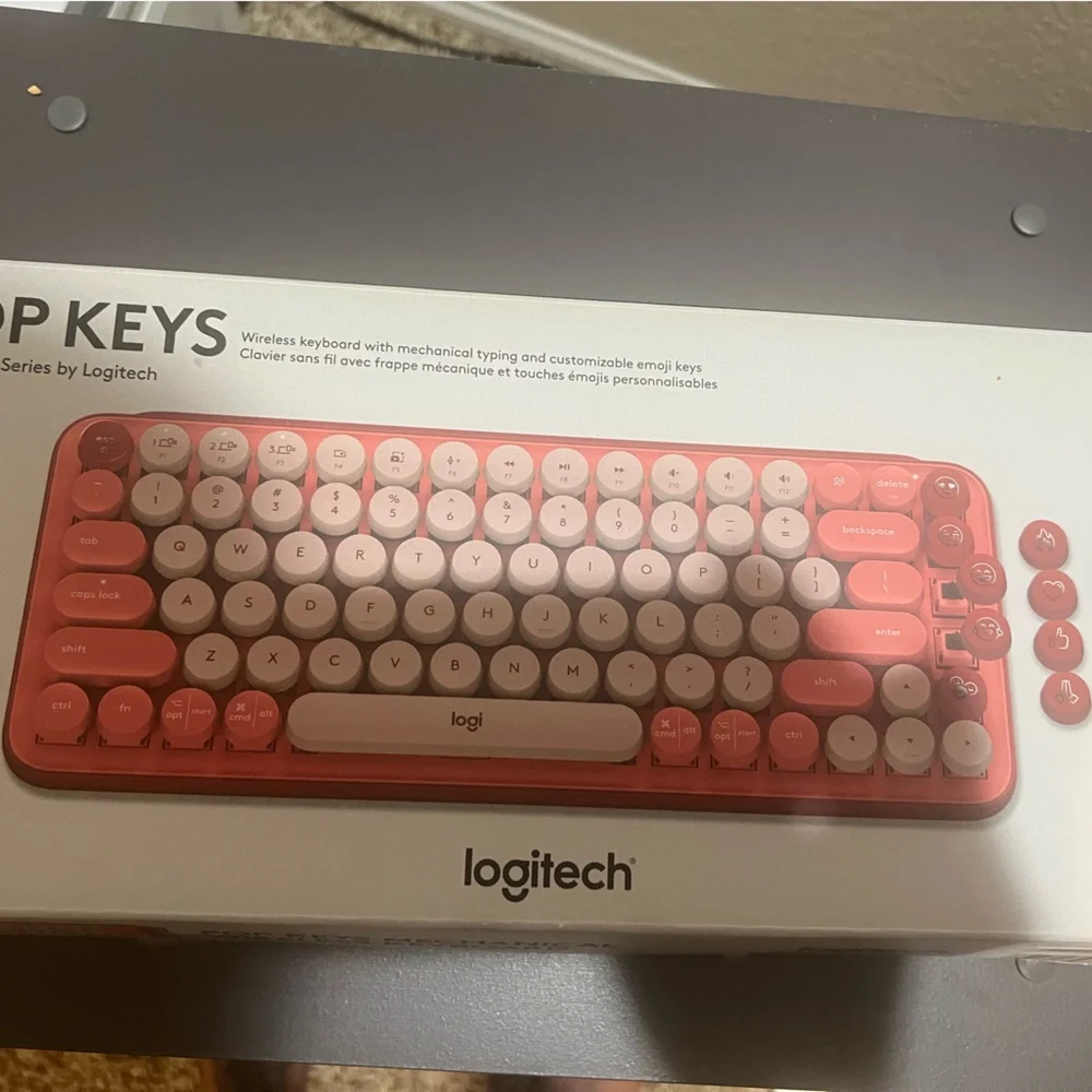 Retro Mechanical Wireless Keyboard with Customizable Emoji Keys NEW